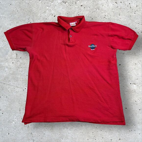 Vtg Hard Rock Beijing Polo Shirt Size XXL Red Chest Logo Casual Short Sleeve - Picture 1 of 10